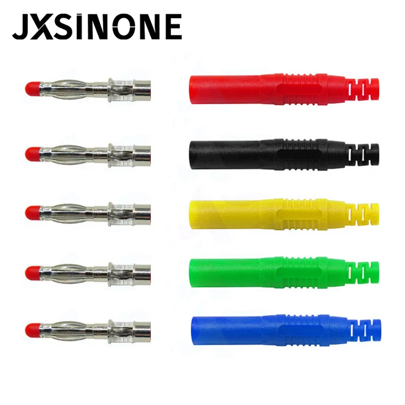 JXSINONE P3013 10pcs High Quality safety 4mm Shrouded Banana Plug Solder In line DIY assembly test leads connectors