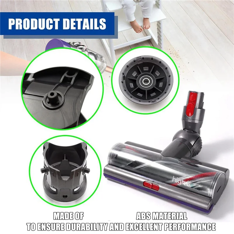 قطع غيار ABUD-4X لـ Dyson V10 V11 V15 G5 مكنسة كهربائية 100 وات V-Ball عجلات رأس منظف عزم دوران عالي