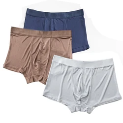 3pcs Real Silk Panties Men 100% Silk Underwear man Gift High Quality Brand Natural Fabric Underpants