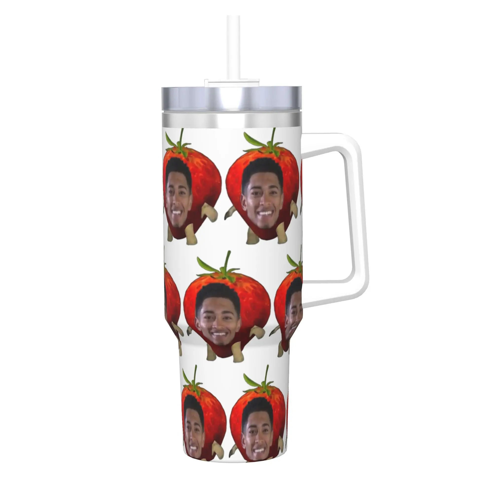 J-Jude B-Bellinghams  Tumbler With Straw Football  Stainless Steel Travel Mug Double Wall Vacuum Insulated for Cold Or Hot 40oz