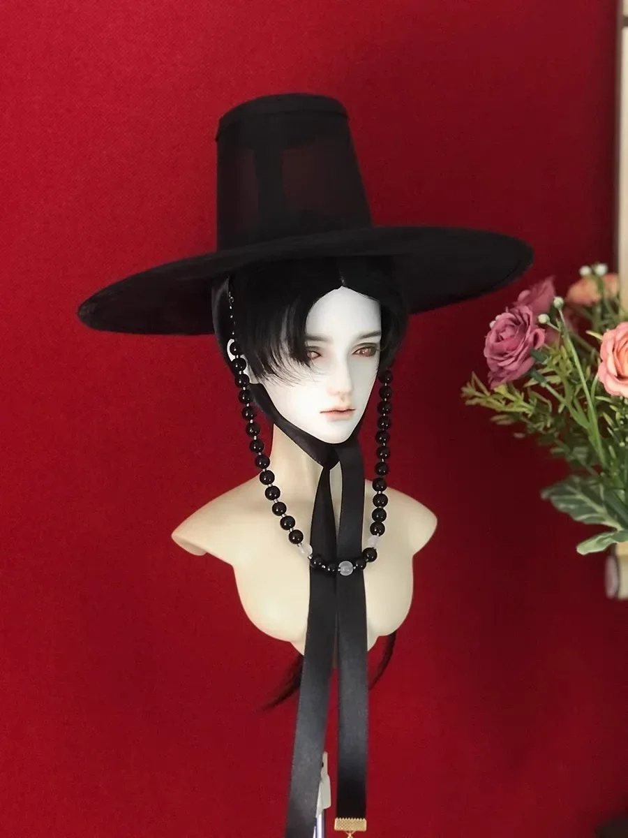 Free Shipping North Korean Or Korea Uncle Ancient Black Big Hat ,1/3 BJD Doll Ming Dynasty Hat Props 1 Piece