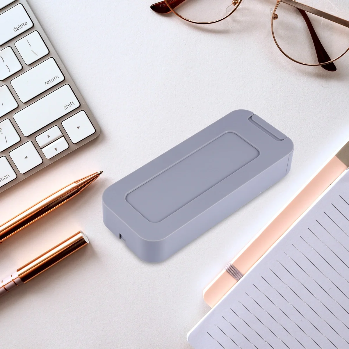 

1Pcs Plastic Desk Organizer Drawer Storage Box Grey Adhesive Pen Holder Under Table Small Space Saving Stationery Organizer