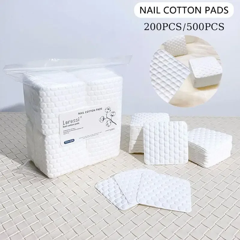 Tampons de coton pour ongles, lingettes non pelucheuses, serviettes de manucure, dissolvant de vernis, nettoyant pour Gel, tampons en papier pour soins des ongles, outil de vernis, 200/500 pièces