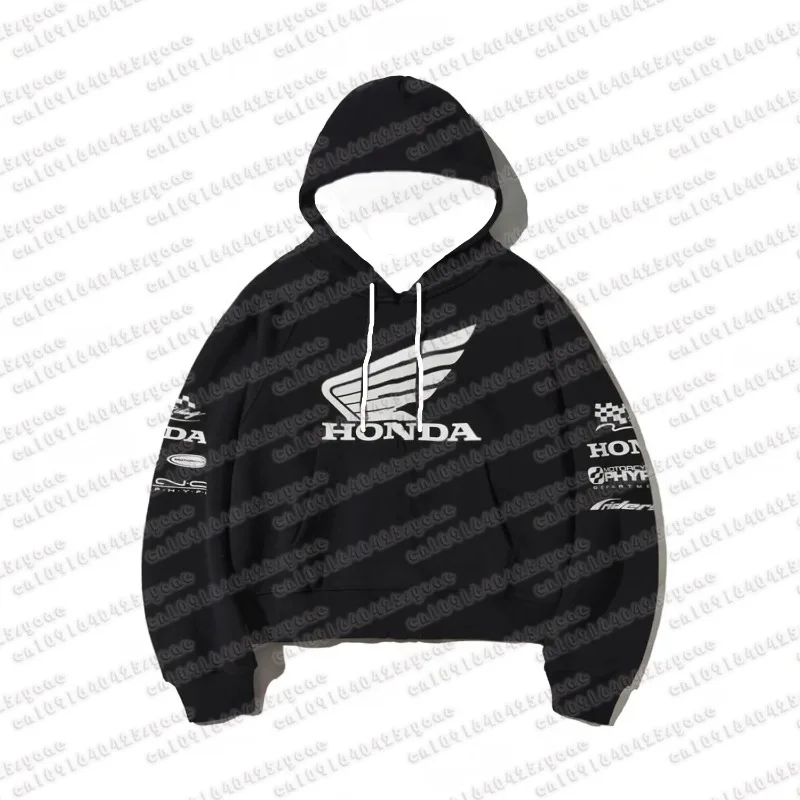 

2025Honda Racing Logo Hoodie Long Sleeve Pullover Sweatshirt Moto Team Apparel Biker Streetwear Casual Motorcycle Sportswear Top