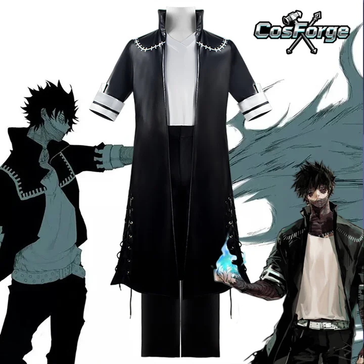 

Dabi Cosplay Full Set Anime My Hero Academia Black Coat Shirt Pants Uniform Clothes for Carnival Halloween Cosplay Costume