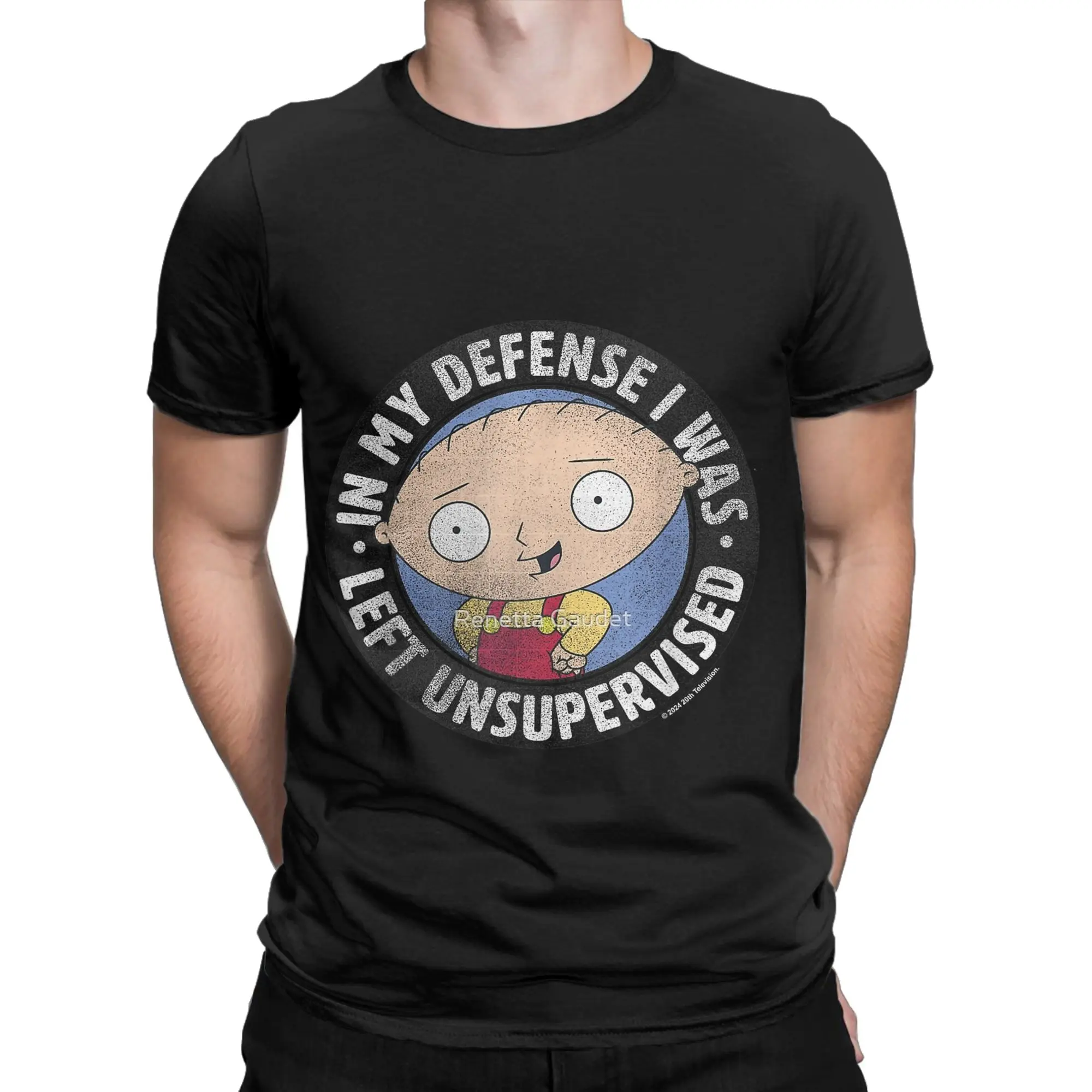 What Happens When Im Left Unsupervised Graphic 100% Cotton T-Shirt Family Guy Tees Tops For Men