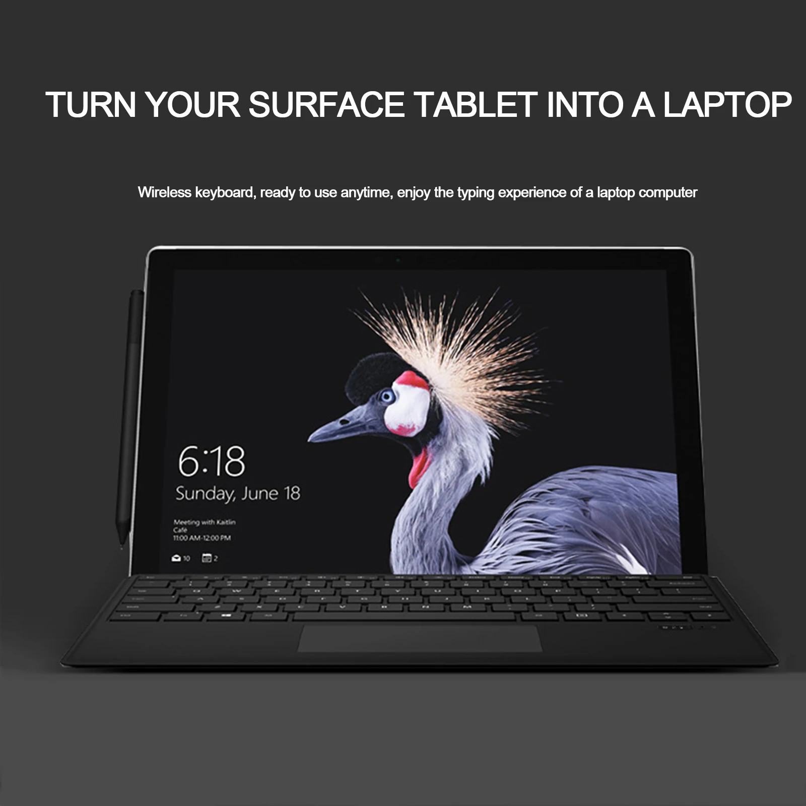 Touchpad-Tastatur für Microsoft Surface Pro 3, 4, 5, 6, 7, 12,3-Zoll-Tablets, magnetische Präzisionsschnittstelle, ultradünne Tragbarkeit