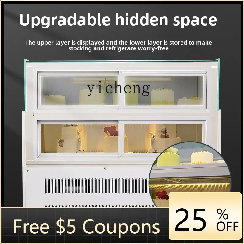 H23 cake cabinet right angle boundless west point display cabinet air-cooled dessert fresh-keeping cabinet single layer