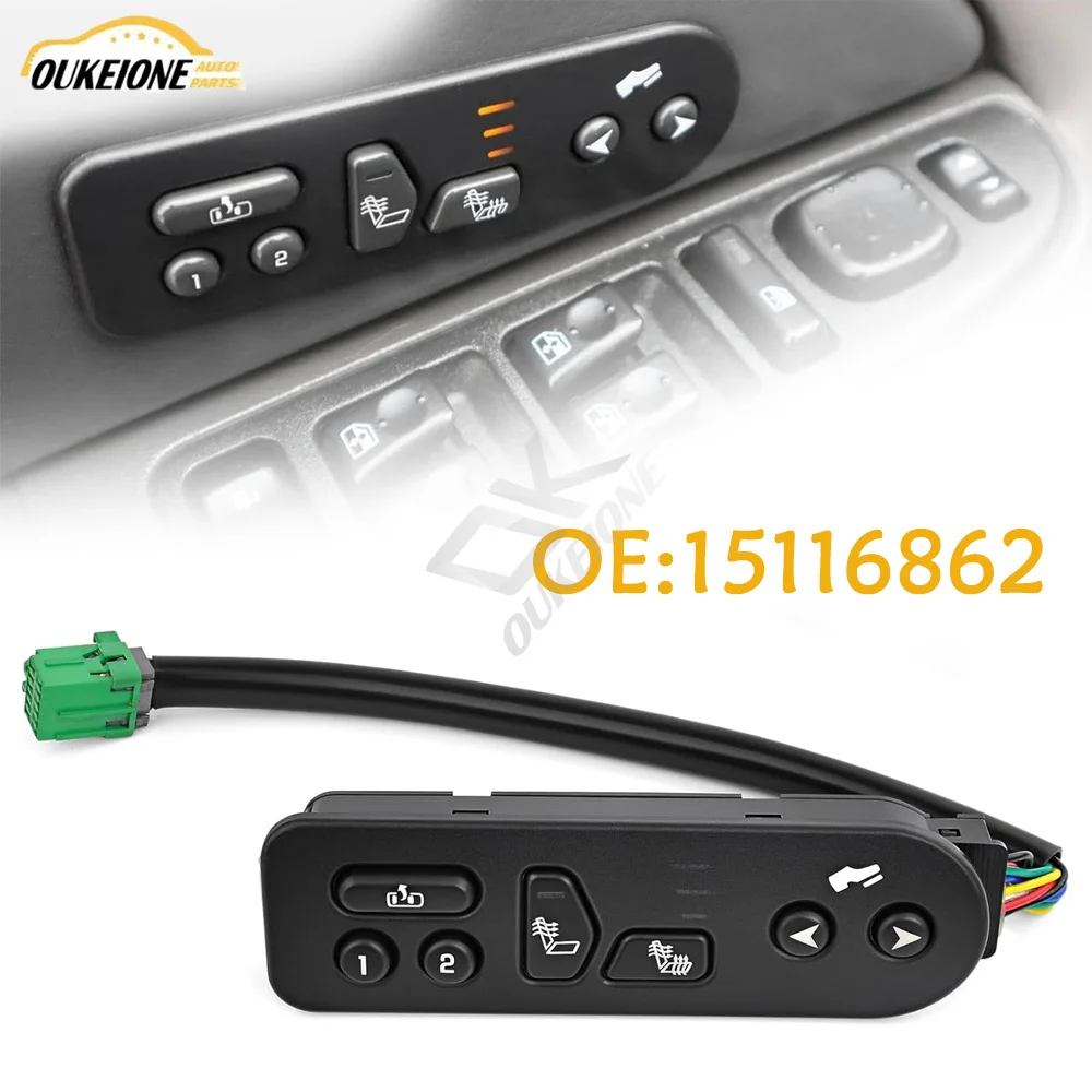 Interruptor de Control de calor del asiento del lado del conductor para Chevrolet Avalanche Suburban Tahoe GMC Yukon Cadillac Escalade 2003-2006 15116862