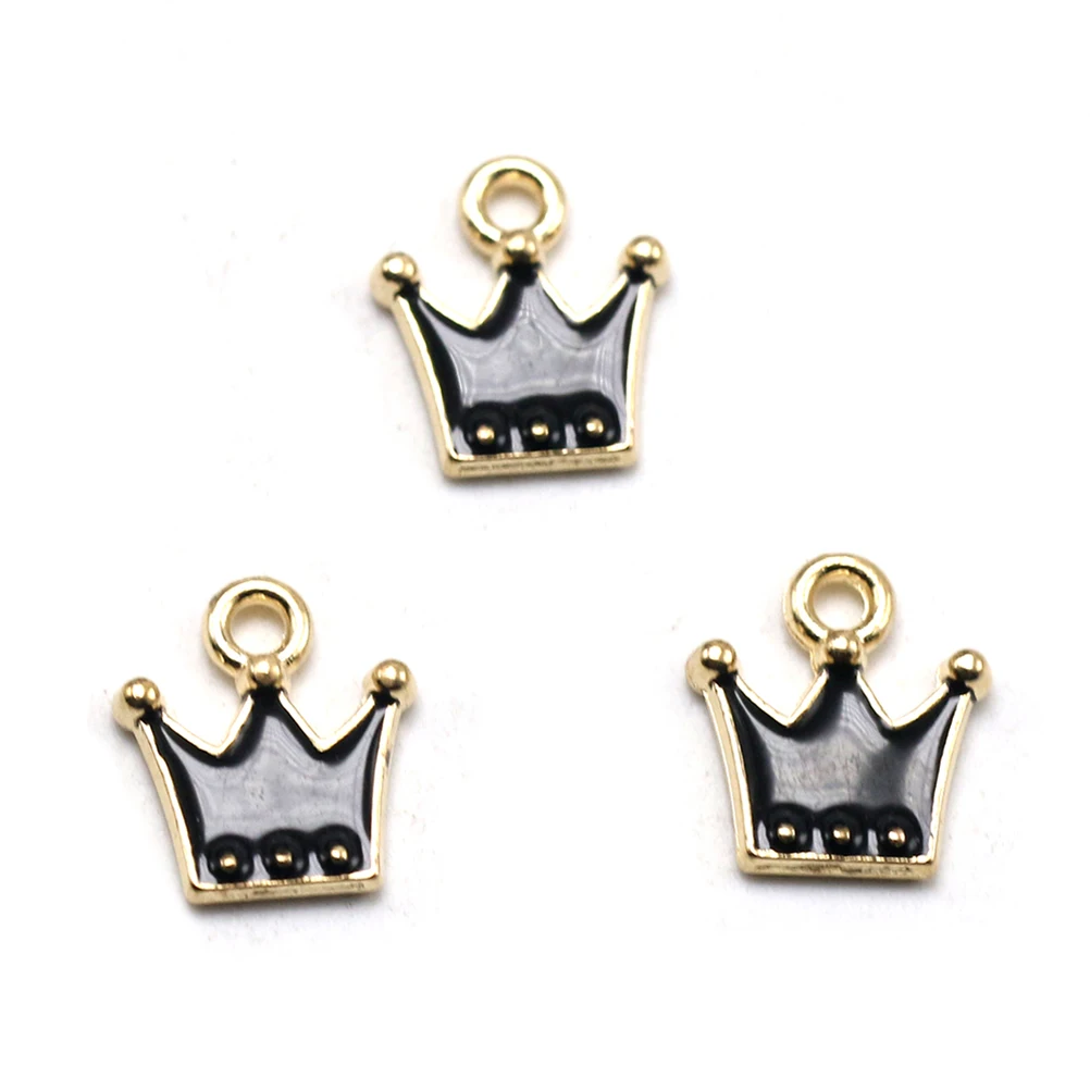 

20pcs Crown Shaped Alloy Pendants for DIY Jewelry Crafts Mini Crowns Enamel Charms Bracelets Necklace Earrings Projects Metal