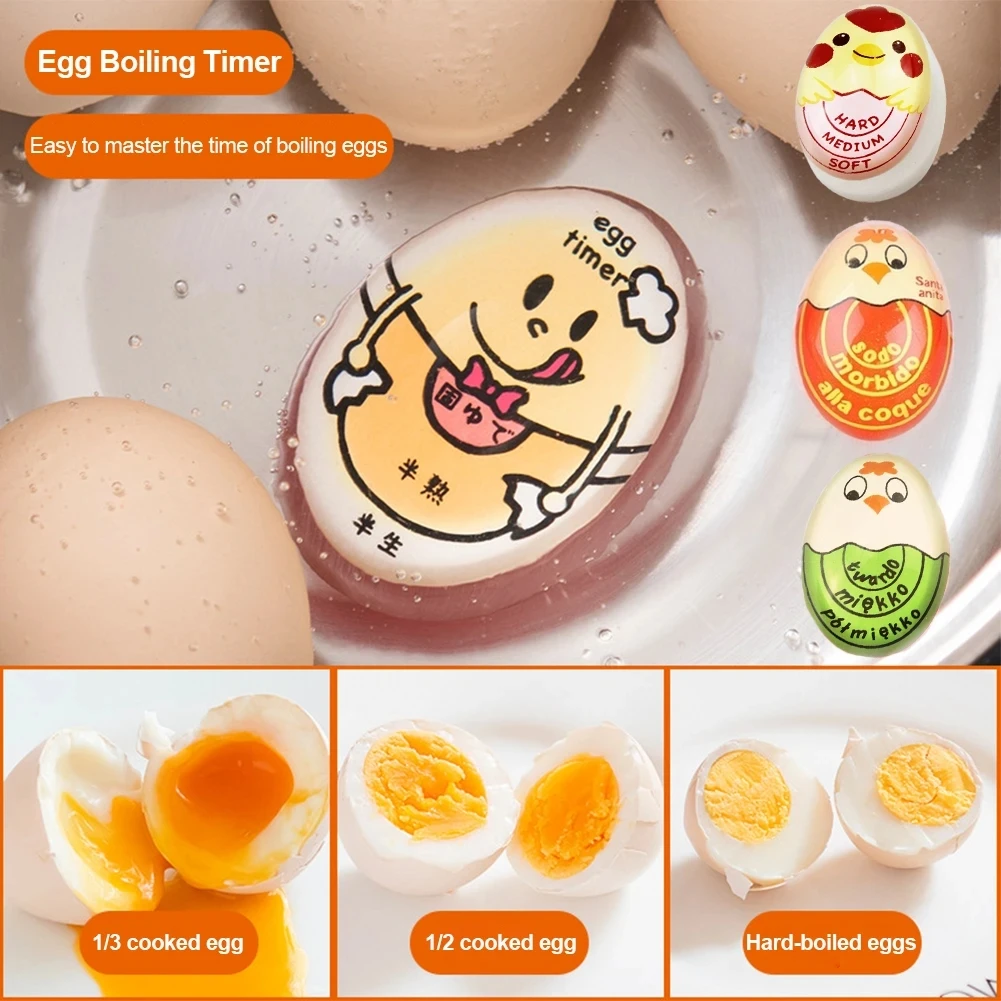 Eco-Friendly Resin Red Eggs Timer Egg Timer Resin Boiled Egg Cooker Color Changing Cooking Temperature Observer Kitchen Tool