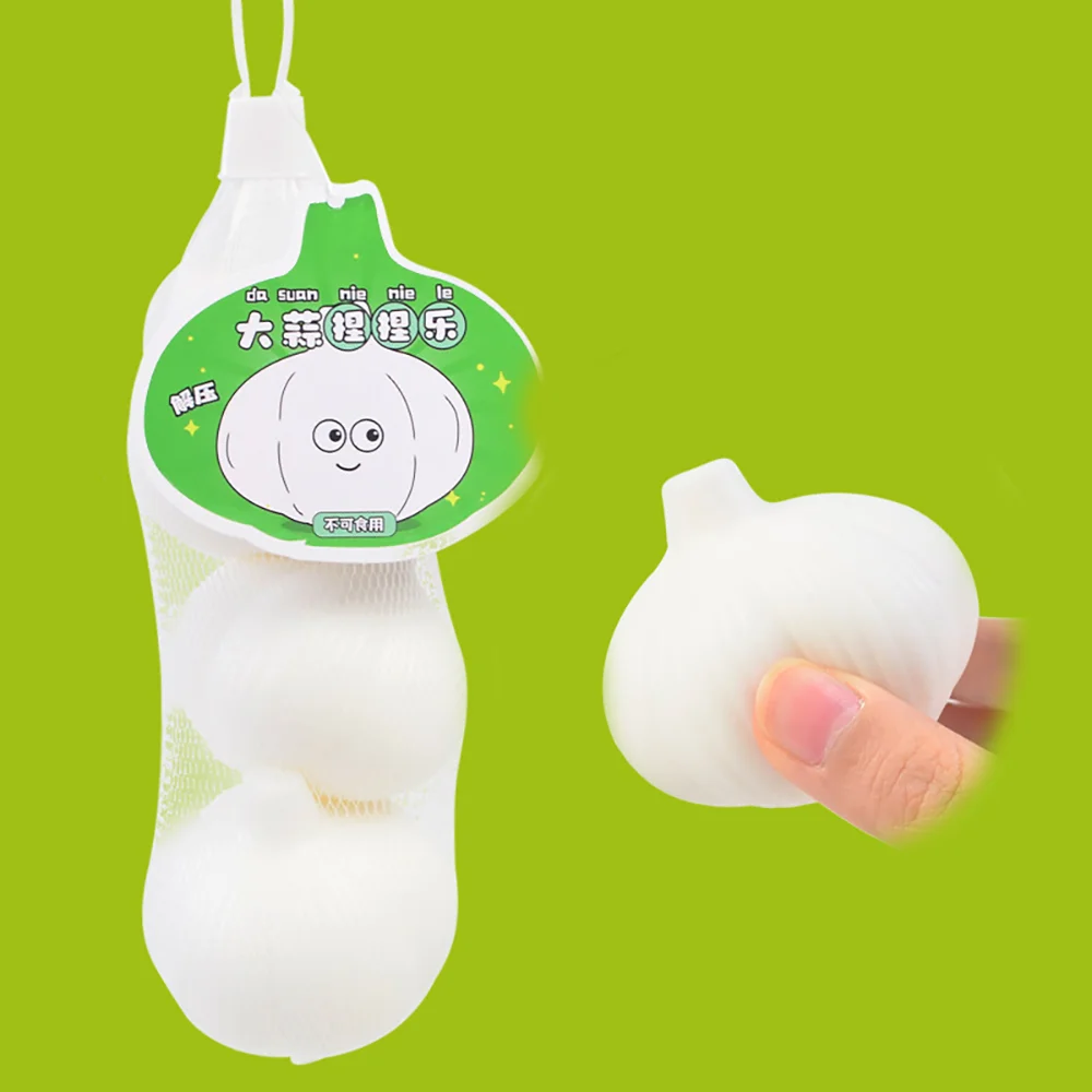 1/3pcs Simulated New Garlic Soft Pinch Relieve Daily Stress and Tension Decompression Fidget Daily Kitchen Decoration Gift Toy.