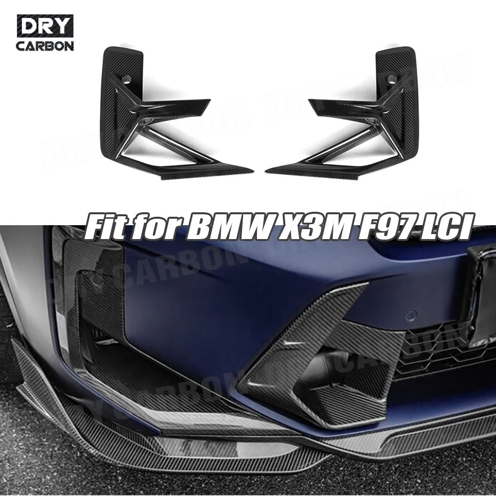 

Front Bumper Side Air Vent Intake Cover Spoiler Trims Dry Carbon Fiber S Style Car Body Kits Accessories for BMW X3M F97 2022+