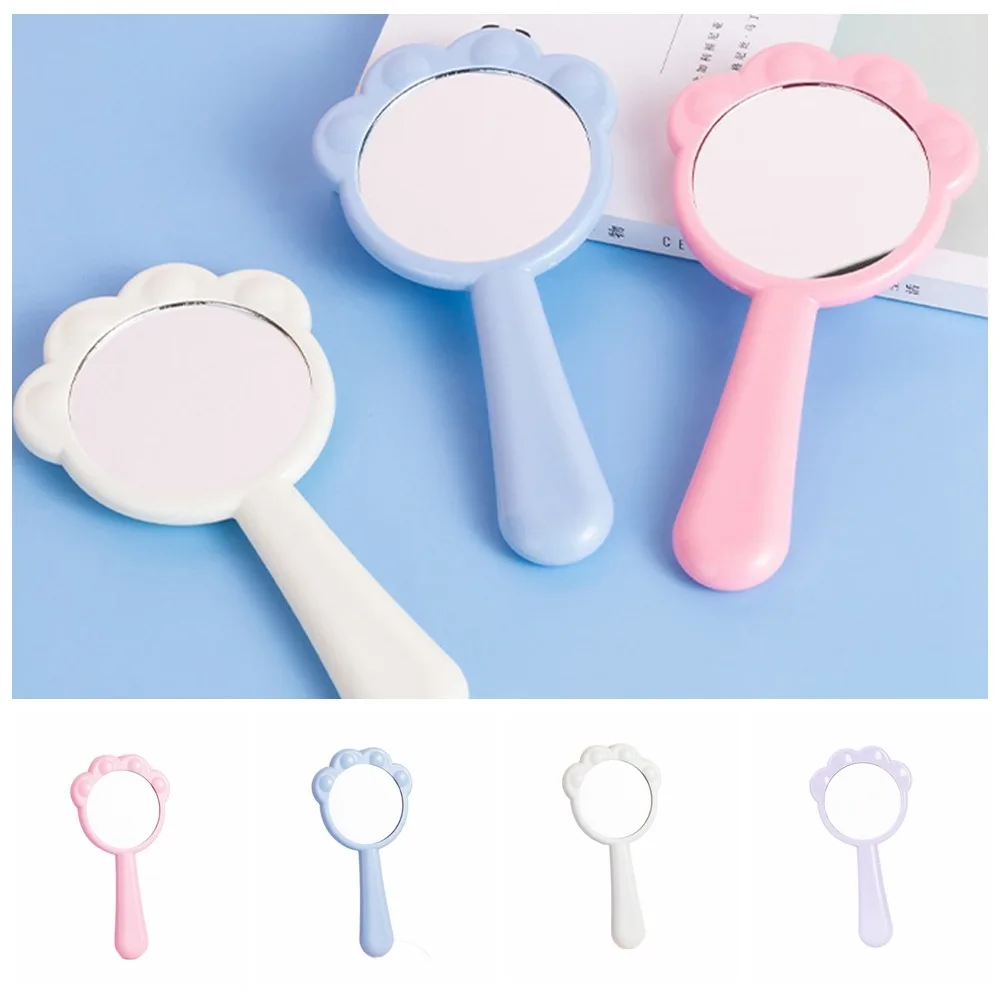 Miroir de Maquillage Polyvalent en Forme de Patte de Chat, Accessoire de Vanité Cosmétique, Portable et Mignon