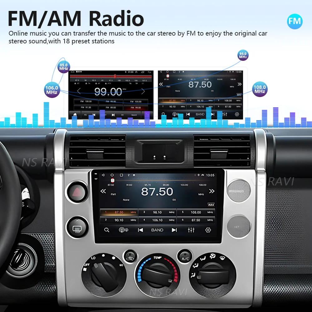 For Toyota FJ Cruiser J15 2006 - 2020 Carplay Auto Qualcomm DSP Multimedia Stereo BT 360 Camera Snapdragon Wireless Android 16 view 6
