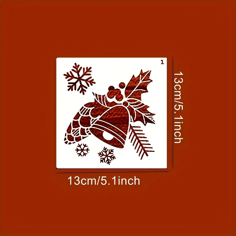 12pcs Vibrant Christmas Series Painting Stencils - Reusable, Washable, PET Material for Watercolor, Stone Painting, Graffiti, an
