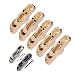 A Set Of 5 Pcs Individual Bridge Saddles Tailpiece For 5 String Bass Guitar Accessories Parts Chrome Black Gold Choose