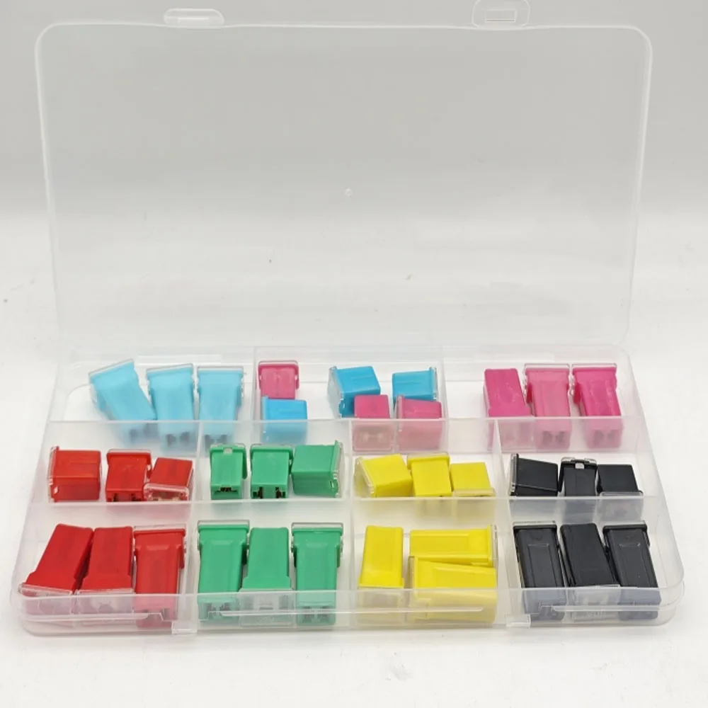 

36 Pcs Jcase Fuse Tall/Standard and Low Profile Jcase Box Shaped Fuses Assortment Kit (20A, 30A, 40A, 50A, 60A, 80A)