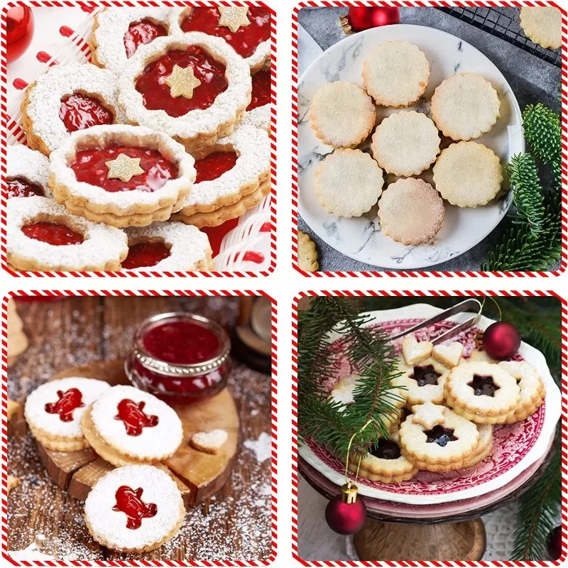 Christmas Cookie Cutters and Stamps Metal Mini Xmas Tree Gingerbread Snowflake Shape Fondant Biscuit Mould Baking supplies