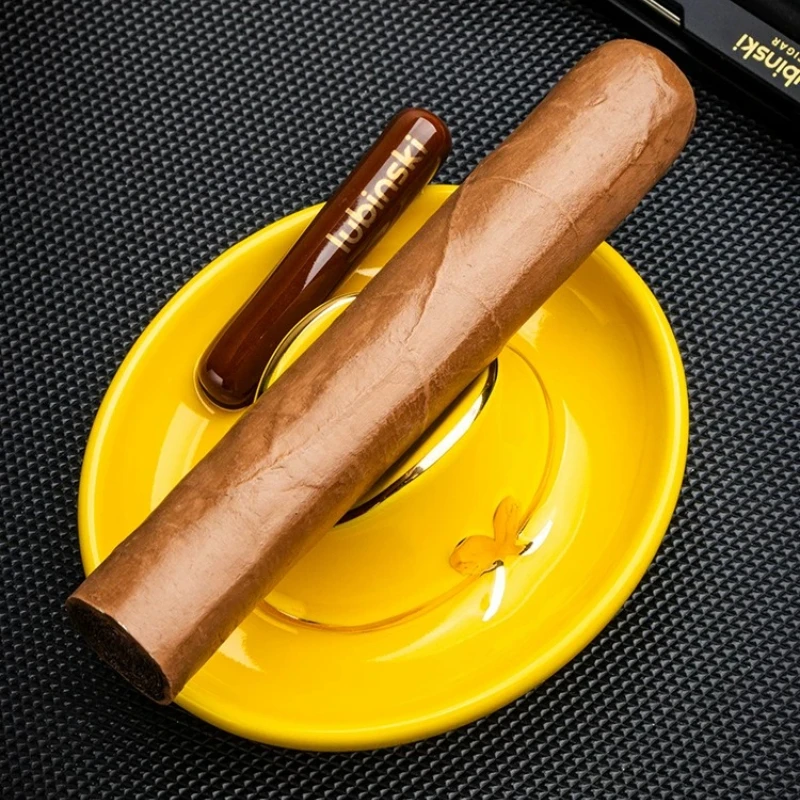 Portable Cigar Ashtray Cowboy Hat Shape Cigar Cigarette Ashtray Large Diameter Ceramic Cigar Ashtray Holder Smoking Accessories view 4