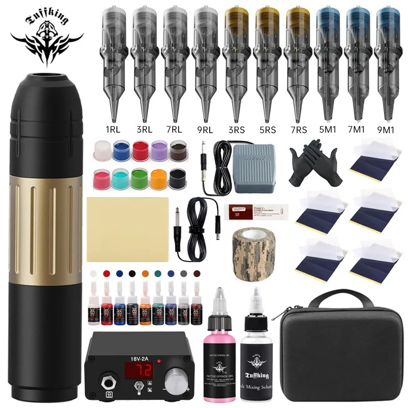 

PT01 Tattoo Machine Set, Current Meter, Tattoo Pen, Tattoo Tools, Complete Tattoo Equipment, Practice Use