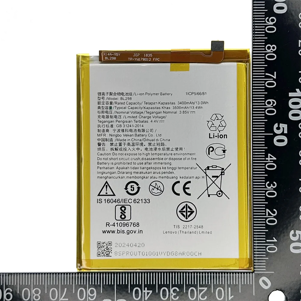 Genuine Replacement 3500mAh BL298 Battery For Lenovo S5Pro S5 Pro GT L58041 L58091 BL 298 Phone Batteries+FREE Kit Tools