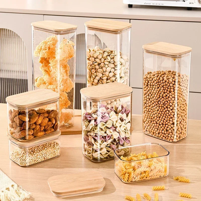 750/1100/1600/2100ML Glass Storage Jars Easy To Grip for Organizing Kitchen Food Such As Miscellaneous Grains Nuts and Oatmeal