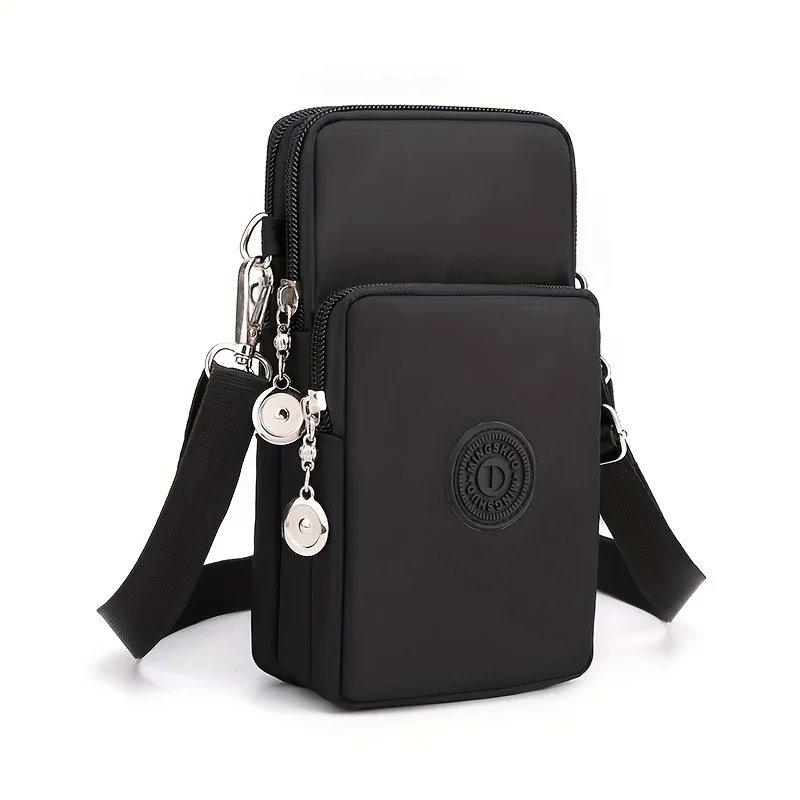 

Women's Lightweight Nylon Mobile Phone Bag with Adjustable Shoulder Strap Zipper Seal Card Slot -Travel Wallet for Mobile Phones