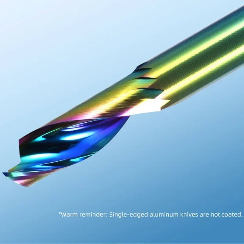 Profiling Aluminum CNC Wall Carving Cutter Tungsten Steel Colorful Coating Single Edge Milling Cutter