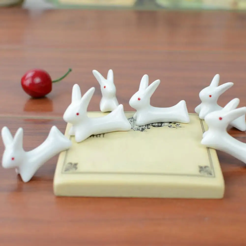 Chopsticks Storage Rack Reused Beautiful Food Grade Chopsticks Holder Anti-dirty White Ceramic Little Rabbit Chopstick Rest