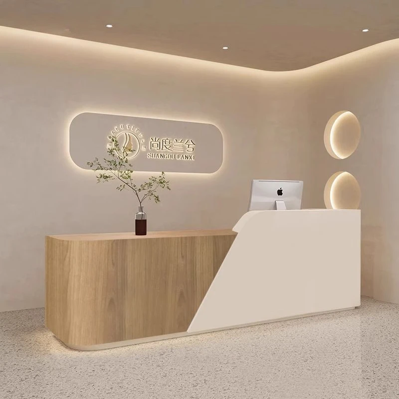 Log wind beauty salon checkout page counter dental clinic information desk yoga studio bar company front desk reception desk