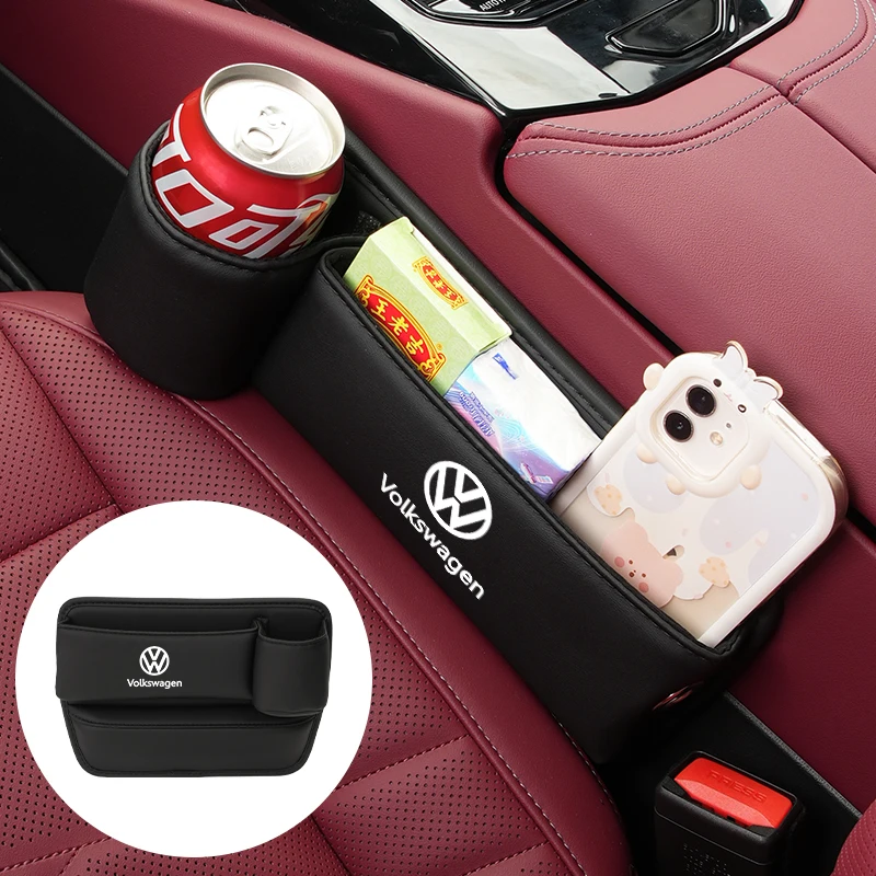 Car Seat Crevice Storage Box Seat Slit Gap Organizer Bag For Volkswagen VW Tiguan Jetta Polo Golf Passat Scirocco T-ROC Touareg