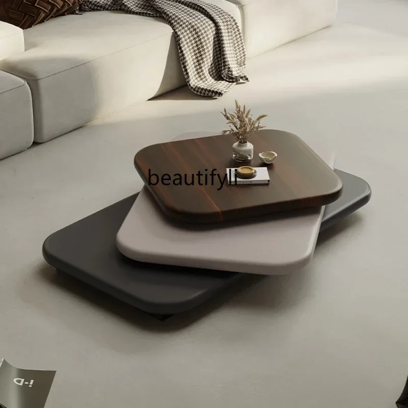 

Italian Minimalist Rotating Coffee Table Living Room Home Rectangular Veneer High Sense