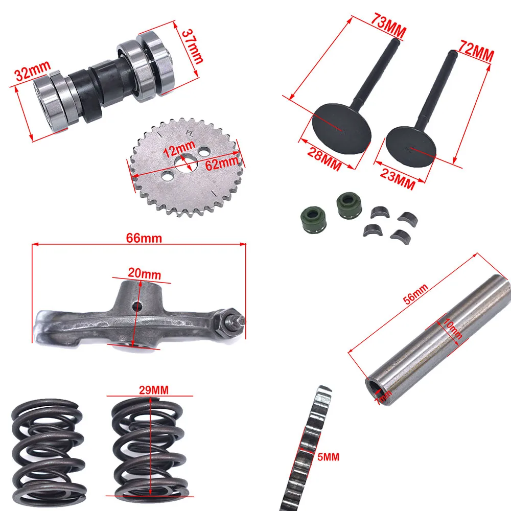 Motorcycle Valve Oil Seals and Valve set Cam Camshaft Kit Fit for Chinese Engine YX160 YX 160cc Pit Dirt Trail Bike