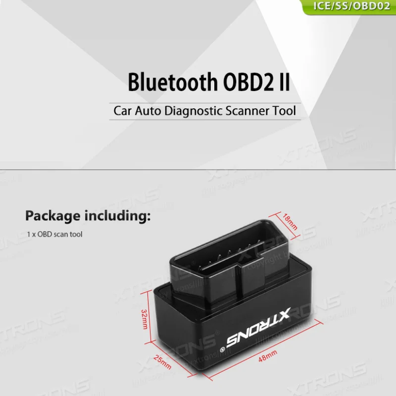 XTRONS Auto-accessoires Bluetooth OBD2 OBDII Auto Diagnose Scanner Tool Aan/Uit Schakelaar OBD01S OBD02 OBD03 OBD04