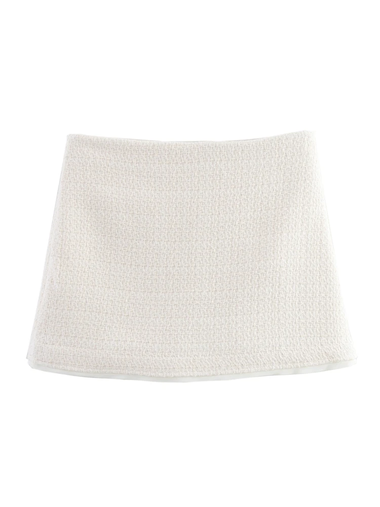 

OUROPEAN ZTATION 2025 Spring New Woman's Commuting Bottoms Mini Skirt Trendy Female Skirt Pants Ruffles Regular Fit High Waist