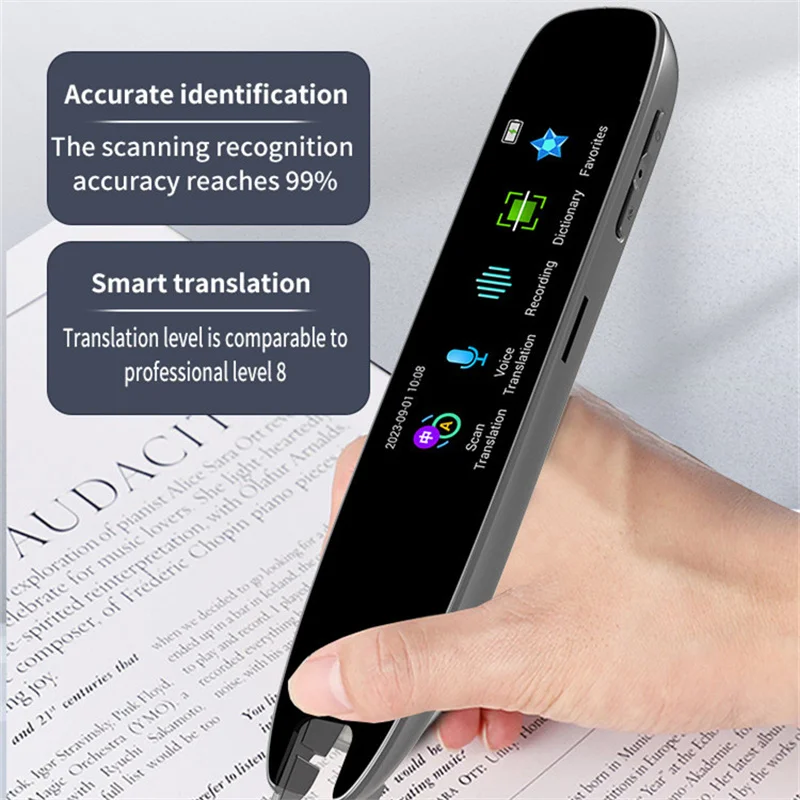 A26 Scan Translation Pen Exam Reader Voice Language Translator Device with Touchscreen WiFi/Hotspot Connection/Offline Function