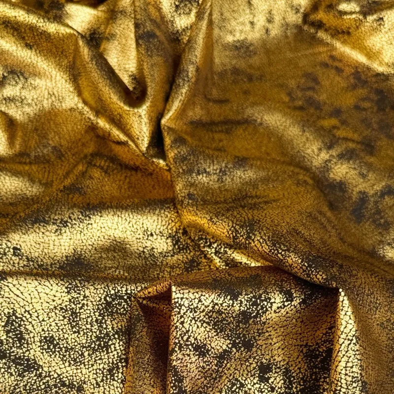 

Gold Splashed Ink Micro Elastic Fashion Fabric Stage Design Shirt Fashion Clothing Designer for Diy Sewing Cloth Material