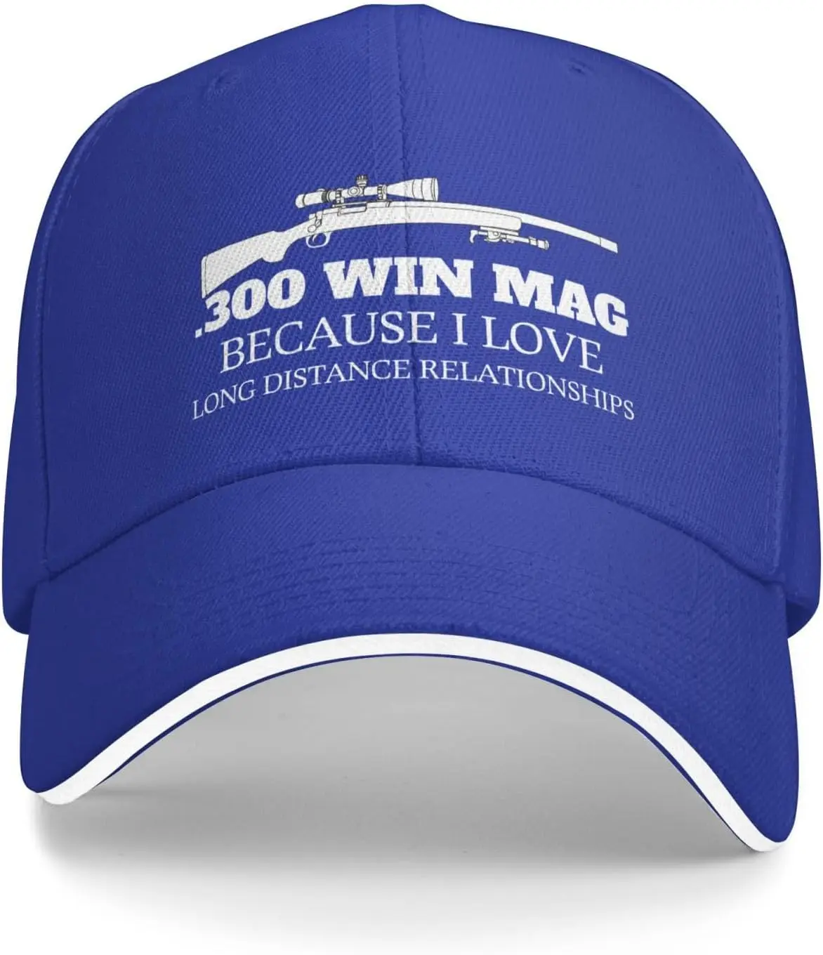 Funny Hat 300 Win Mags Because I Love Long Distances Hat Men Baseball Cap Graphic Hat