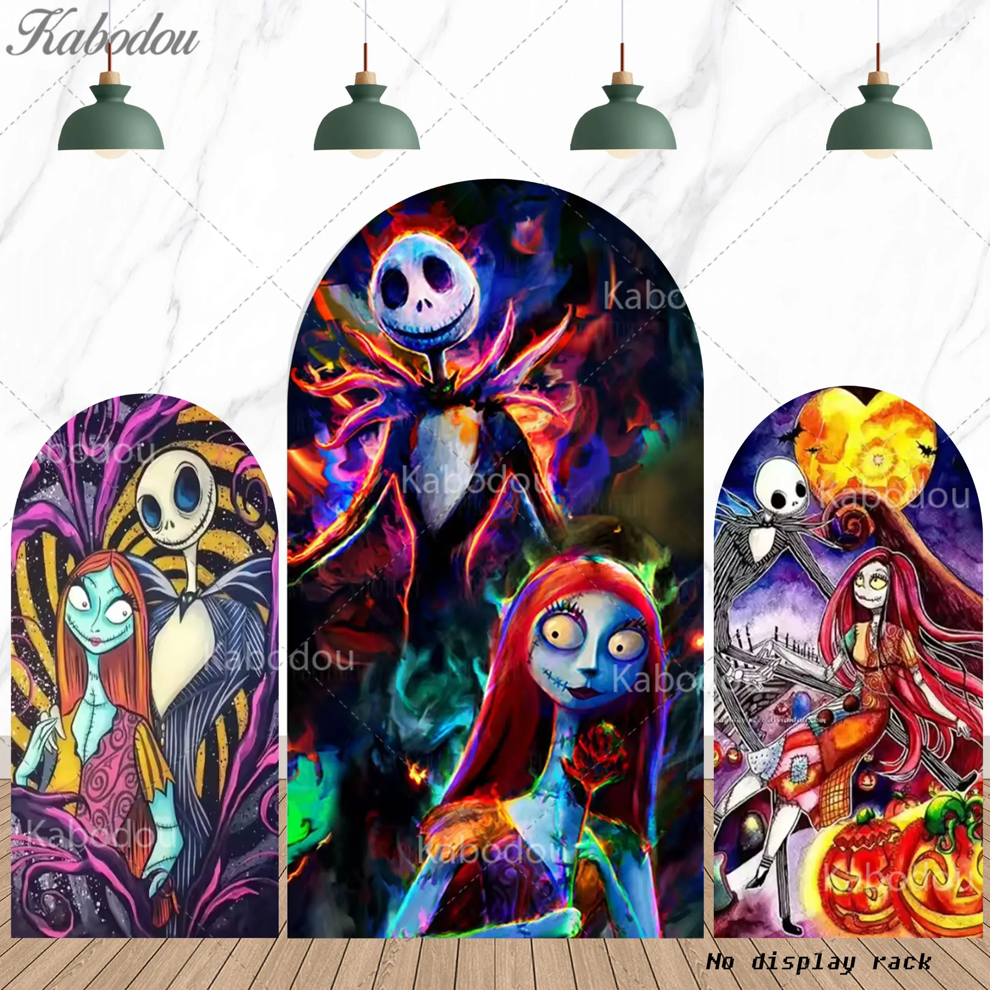 الكابوس قبل عيد الميلاد موضوع قوس خلفية زينة الهالوين في الهواء الطلق حفلة خلفية جدار التصوير راية ملصق