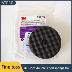 3M 33285 Sponge Ball 6 Inches Black Polishing Car Polishing Wheel Wave Self-Adhesive Waxing Disc