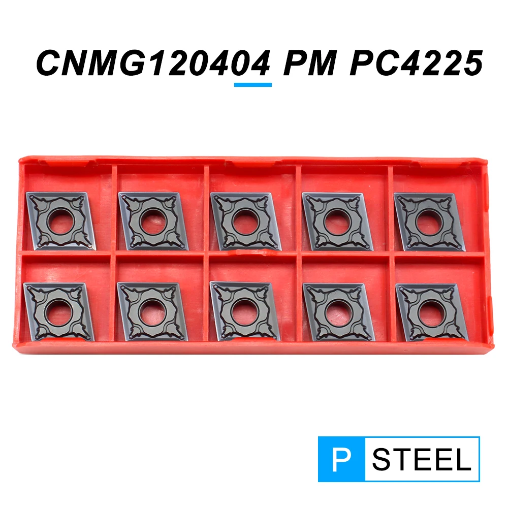 CNMG120404 PM PC4225 Carbide Inserts External Turning Tool CNMG 120404 Tungsten Carbide Blades CNC Lathe For Steel