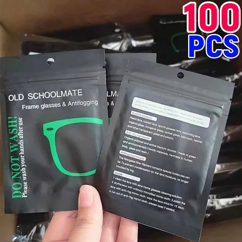 Imagen 1 del producto Toallitas antiniebla reutilizables para gafas, paño para lentes antiniebla prehumedecidas, desempañador, toallita para gafas, evita el empañamiento para gafas de natación