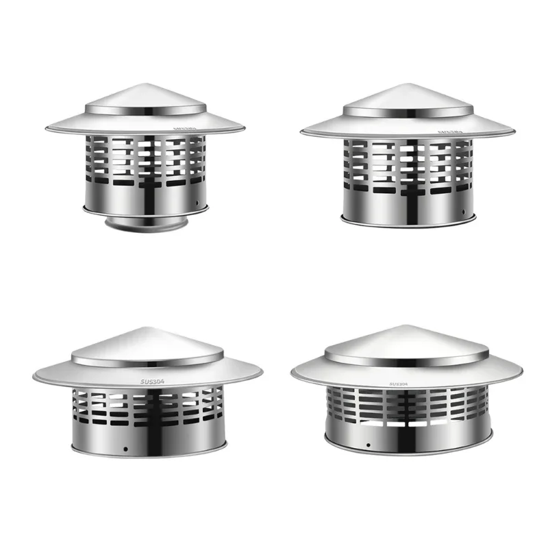 

Stainless Steel Round Chimney Caps with Screen Chimney Cover Rain Caps Chimney Caps Cones Top Roof Caps for Vent Rustproof