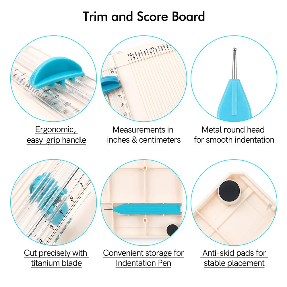 Multi-Purpose Trim and Score Board Paper Trimmer Replacement Blades Cutting/Scoring Blades for Trimmer Embossing Lines In Cards view 5