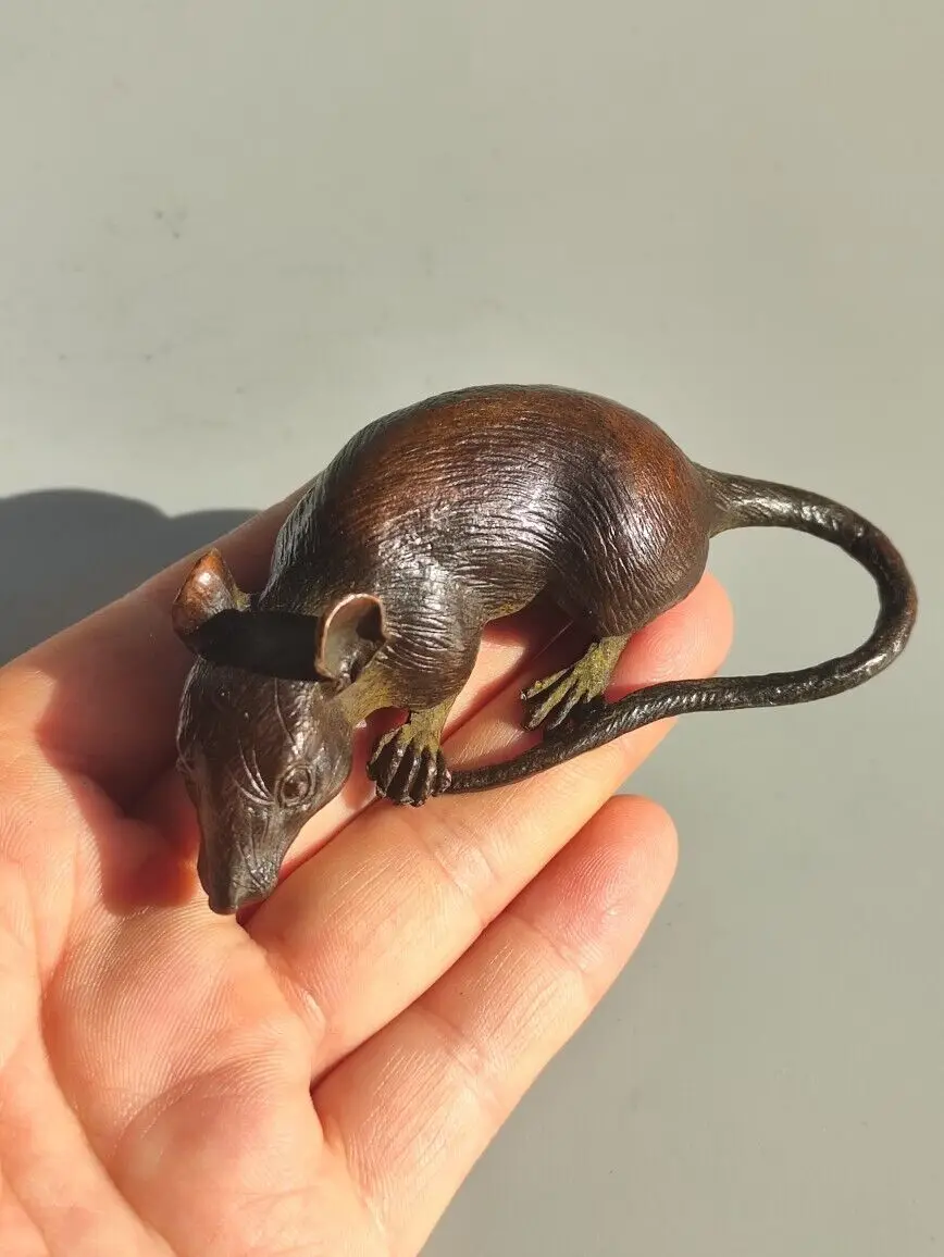 

Chinese Bronze Mouse Tea Pet Home Decoration Figurine exquisite handicraft
