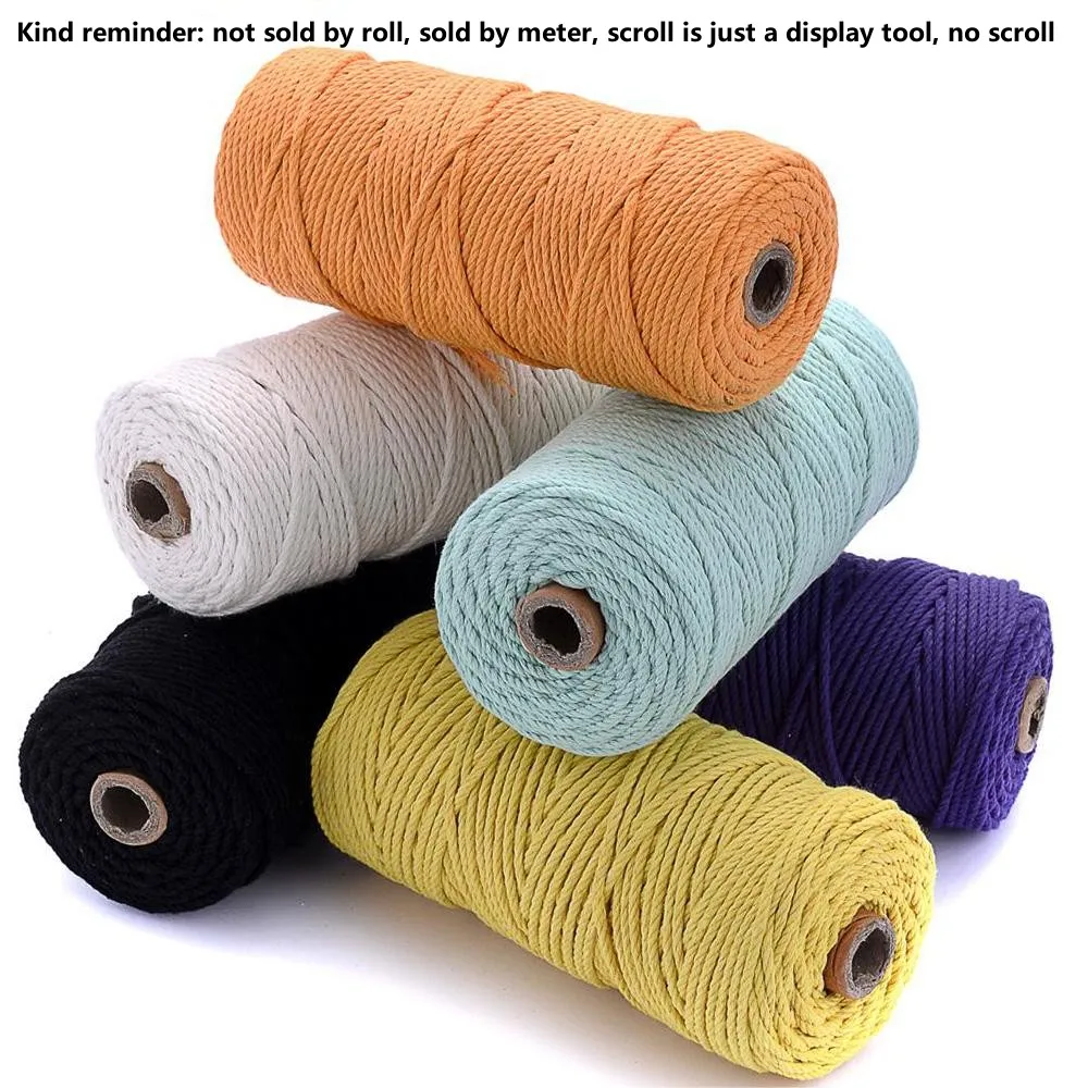 3mm 20M Colored Rope Macaron Cotton Twine Thread String Craft DIY Sewing Handmade Wall Hanging Bohemia Decor Craft Knitting