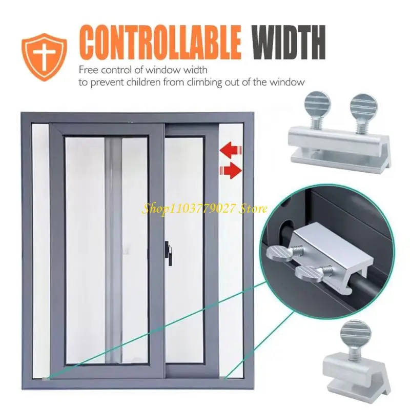 C4DF Sliding Window Lock Security Lock For Home Office And Shops Adjustable Position Limiter Prevents Accidental Closing