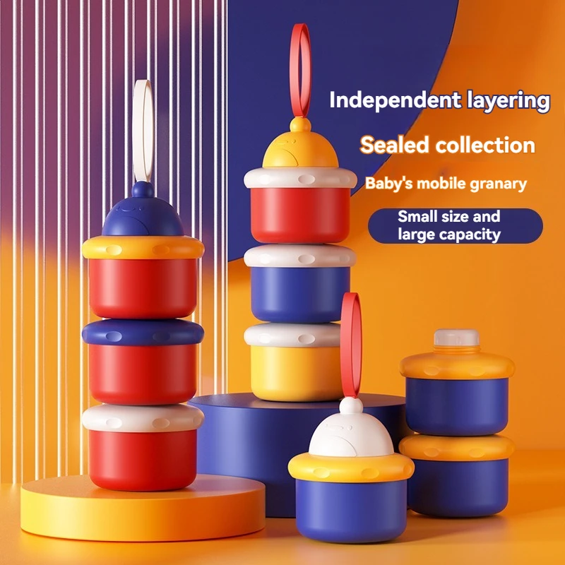 

The Baby Milk Powder Box Has Independent Stratified Milk Powder Compartments, Convenient Three-Layer Milk Powder Storage Box, an