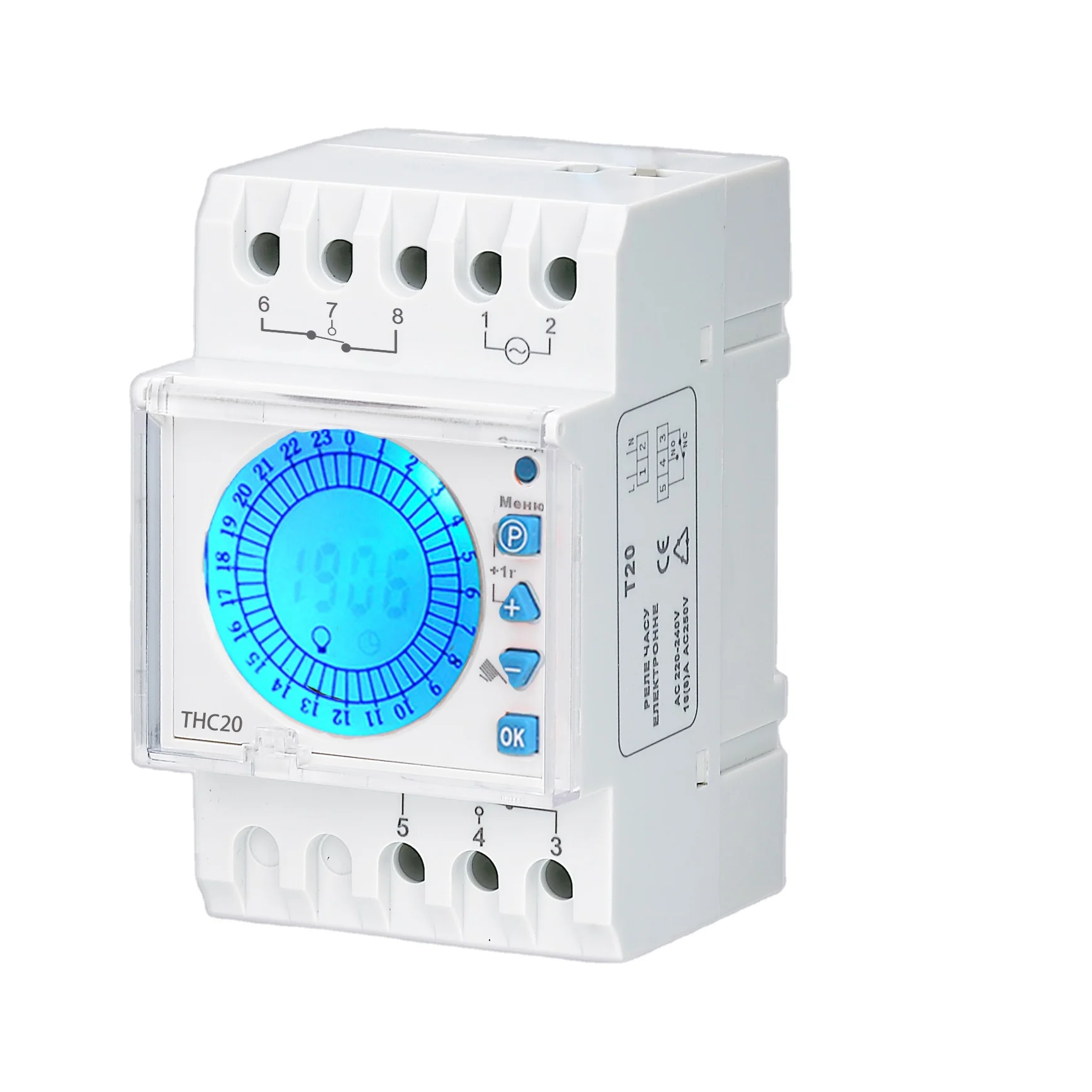 

220-240VAC 30amp digital timer switch THC20-2C 30amp back light LCD programmable periodic timer control switch timer